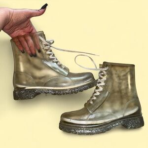 Clear Women's Lace-Up Boots